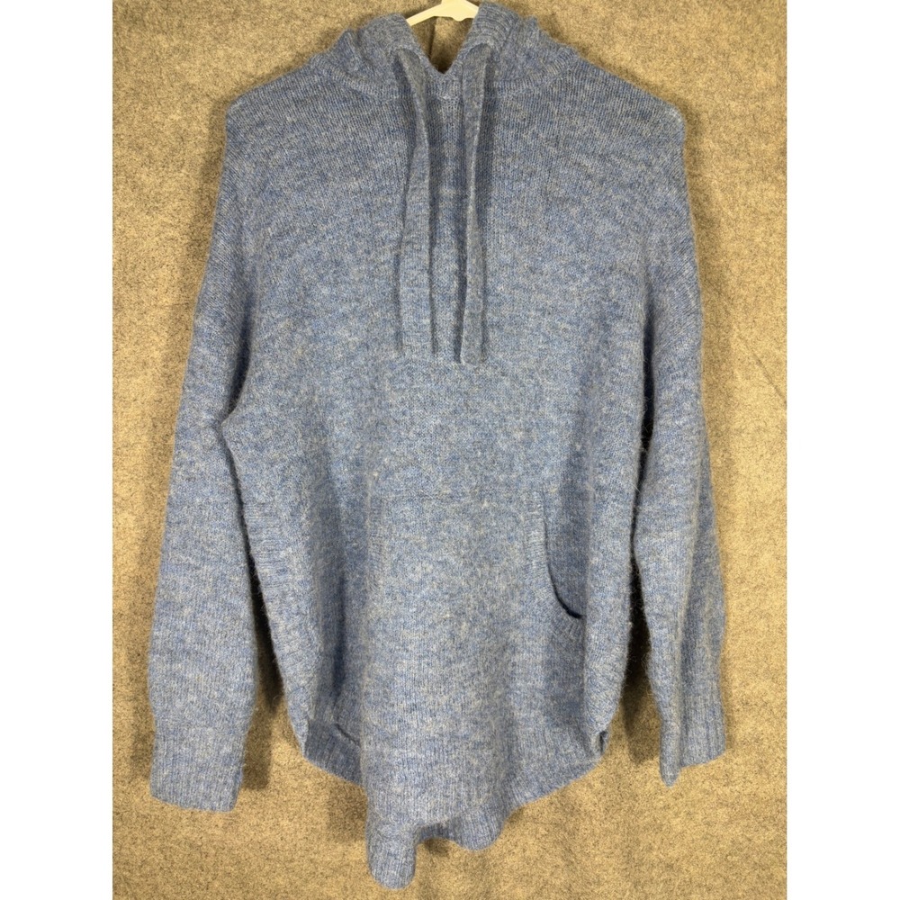 Madewell Blue Marl Wool Alpaca Blend Hoodie Sweater NB371 Womens Small S